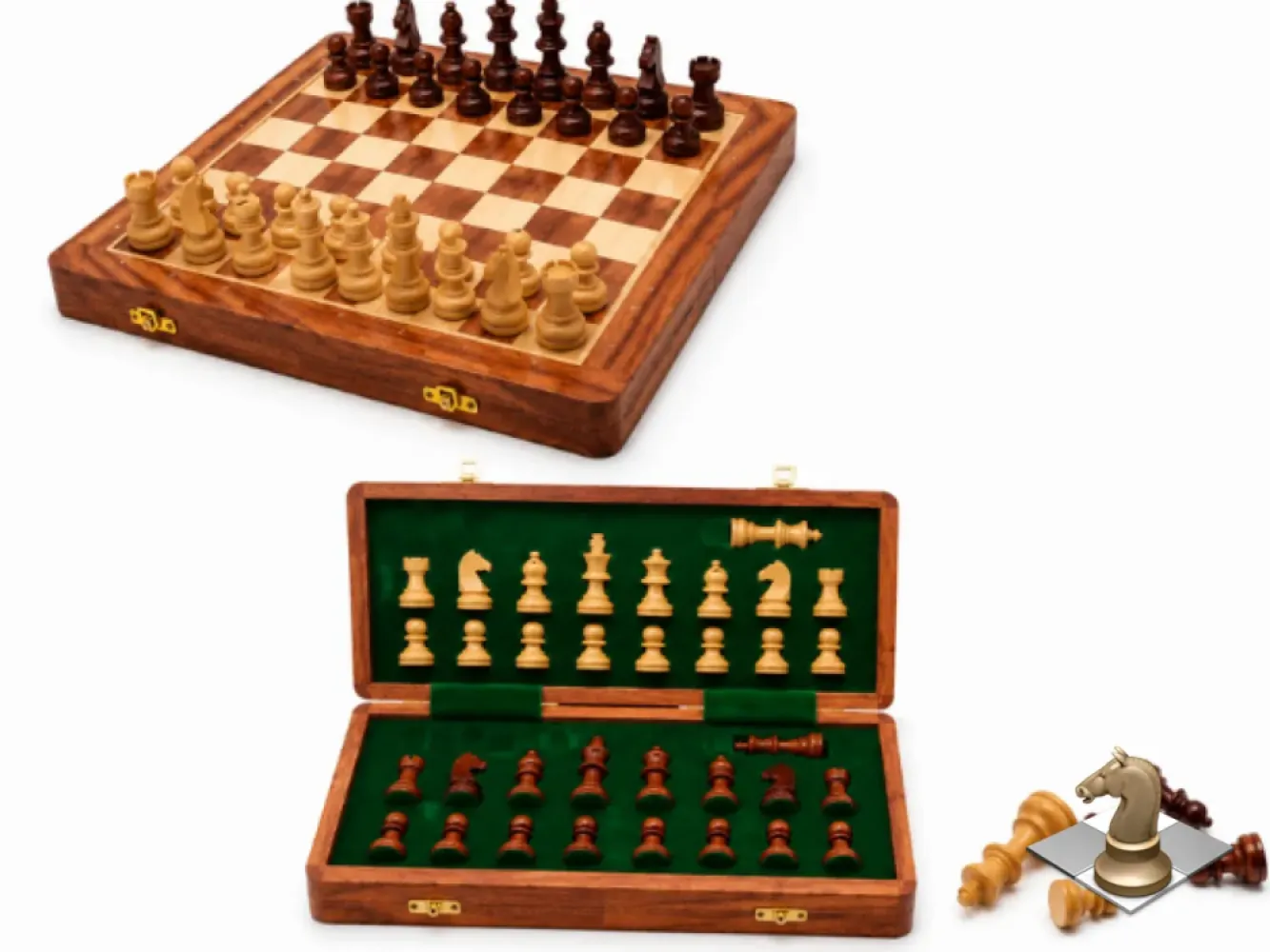 Premium 10 Inch Maple Wood Chess Set with Storage Case – Handcrafted Wooden Chess Board-10inches
