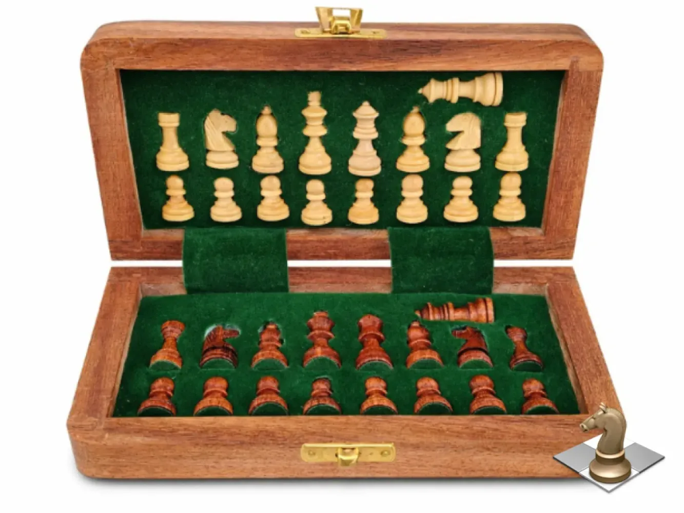 Premium Handcrafted Wooden Chess Set with Storage Box – Luxury Strategy Board Game-7inch