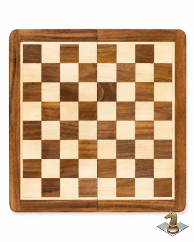 Handcrafted Acacia Wooden Chess Board with Premium Natural Wood Finish-14 Inch