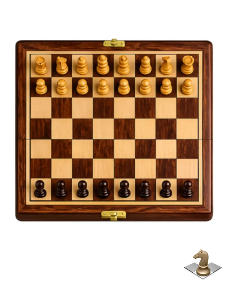 Acacia Wooden Chess Board Game Set  7 Inch – Durable Storage Chess Box