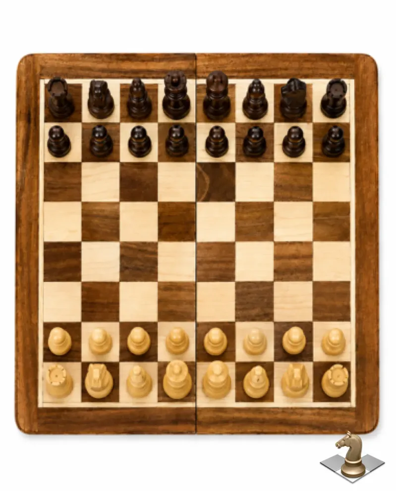 Acacia Wooden Chess Set  14inch– Strategic Fun for Young Chess Players