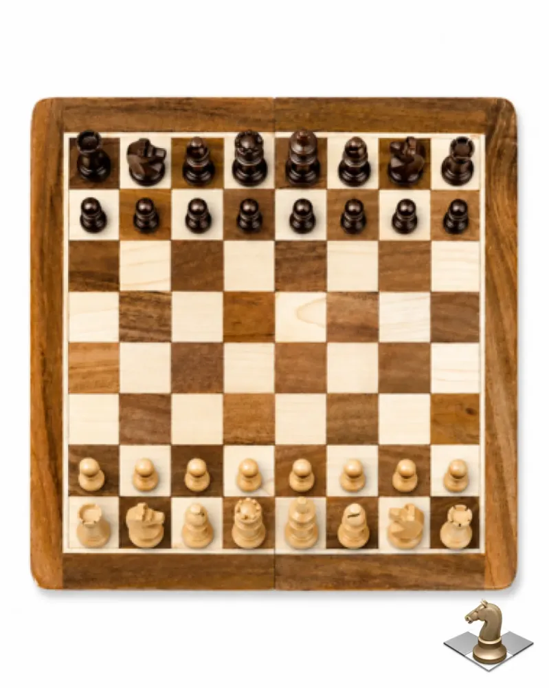 Premium Maple Wood Chess Set 12 Inch – Foldable Wooden Chess Board