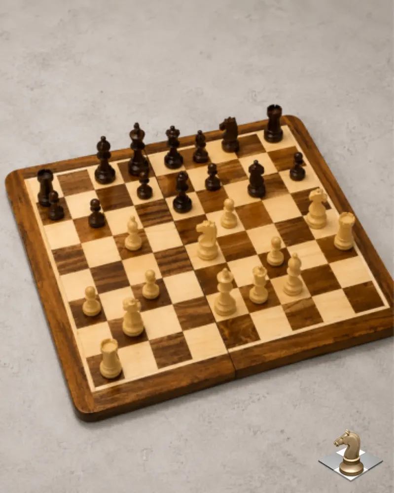 Maple Wood Chess Set 14Inch – Classic Wooden Chess Board with Premium Chess Pieces